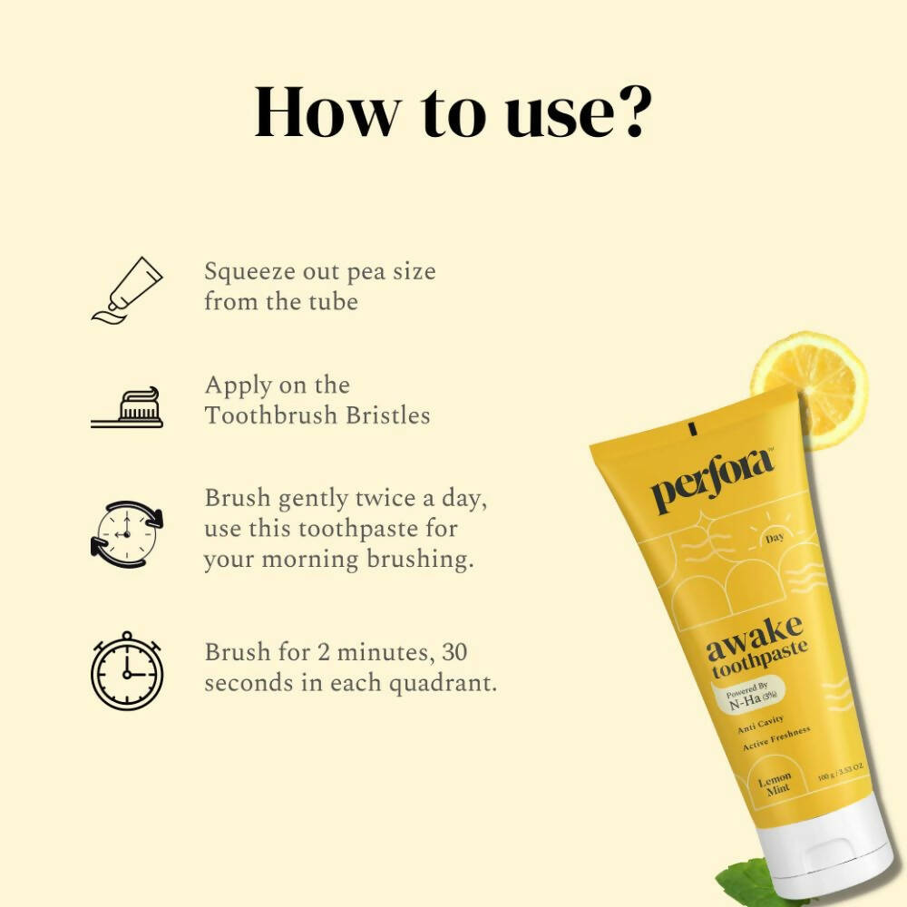 Perfora Awake Toothpaste Lemon Mint - Distacart