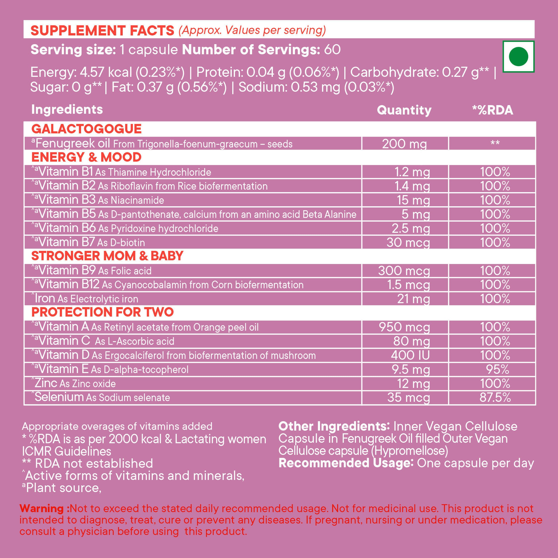 Wellbeing Nutrition Slow | Post Natal Capsules - Distacart