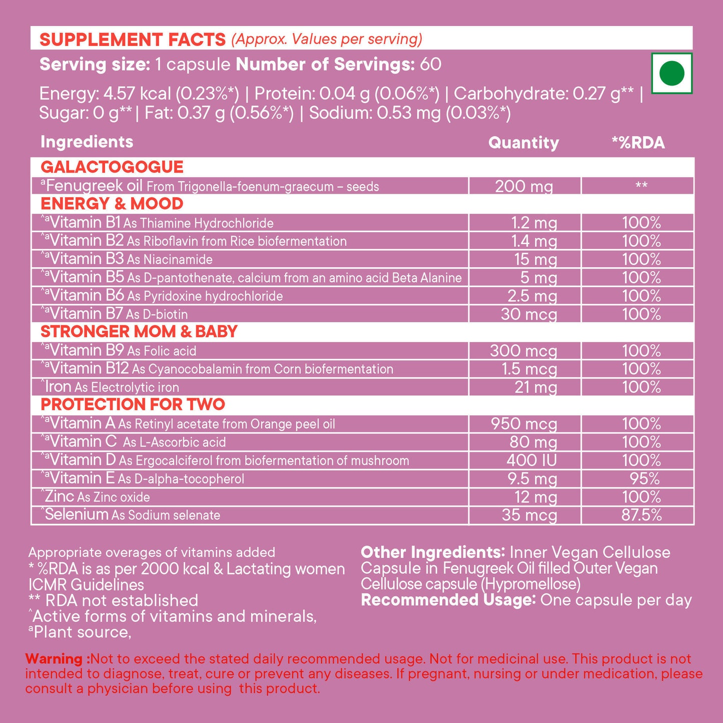 Wellbeing Nutrition Slow | Post Natal Capsules - Distacart