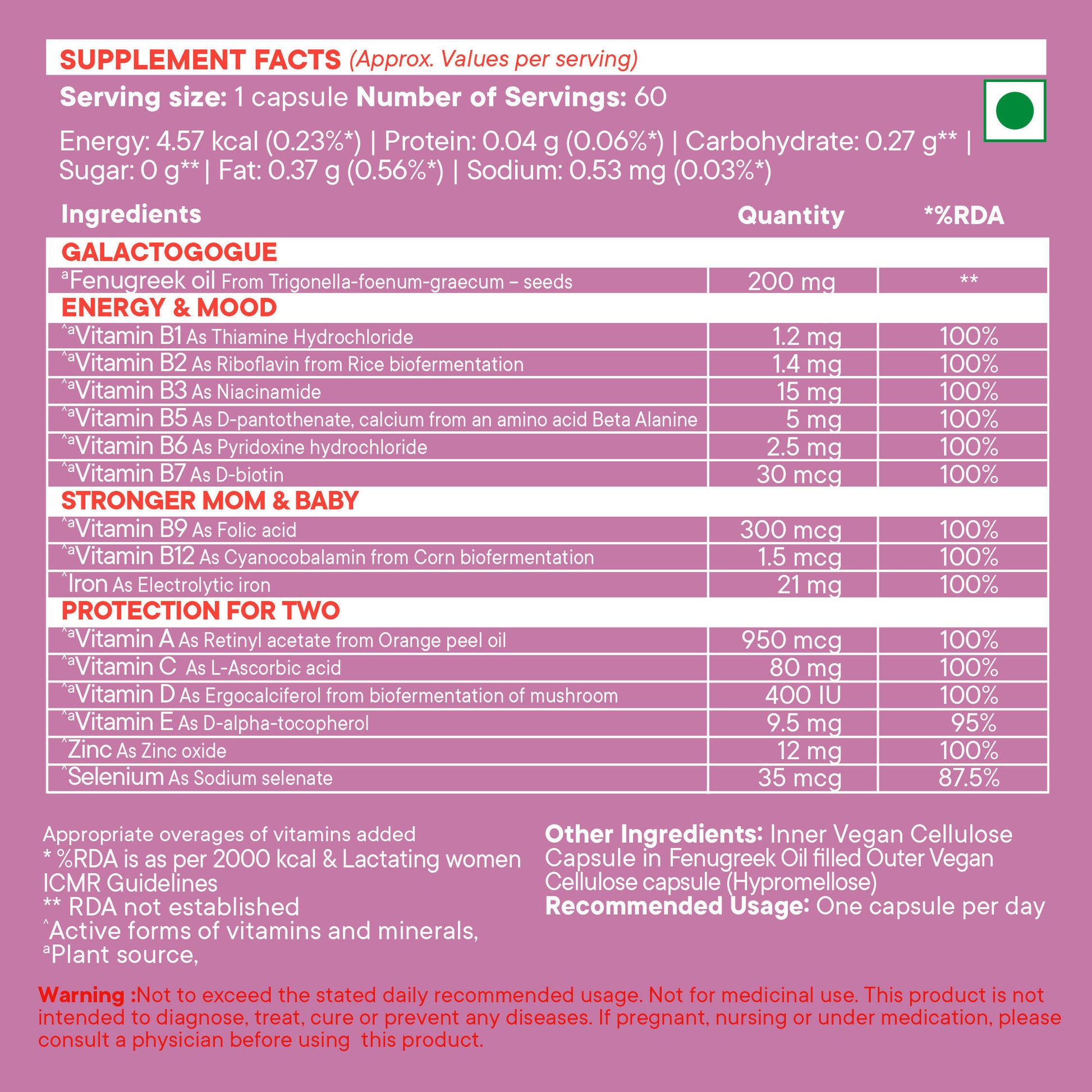 Wellbeing Nutrition Slow | Post Natal Capsules - Distacart