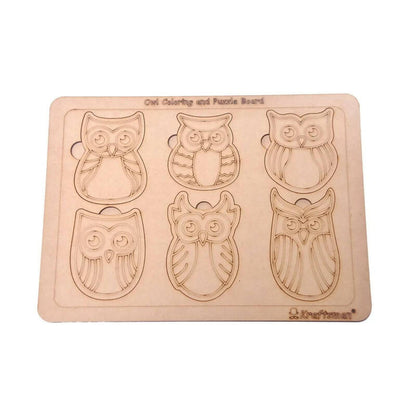 Kraftsman Owl Shapes Puzzle Board | Color Kit Included - Distacart