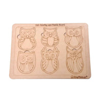 Thumbnail for Kraftsman Owl Shapes Puzzle Board | Color Kit Included - Distacart