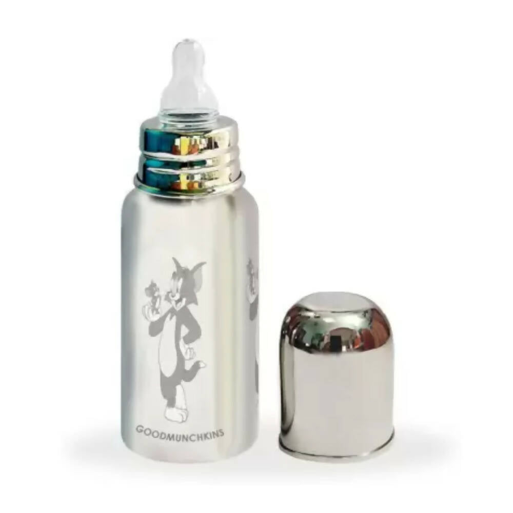 Goodmunchkins Stainless Steel Feeding Bottle 304 Grade Steel, Jointless, BPA Free, Rustfree Bottle 220 ml - Distacart