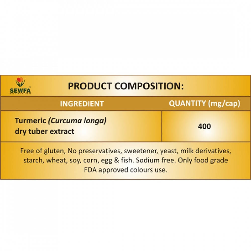 Sewfa Naturals Turmeric Capsules - Distacart