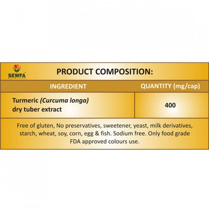 Sewfa Naturals Turmeric Capsules - Distacart