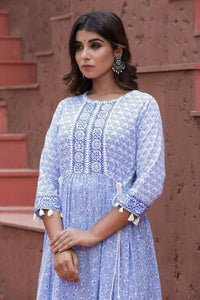 Thumbnail for Yufta Blue Printed Dress