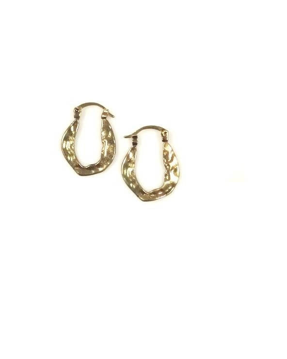 Bling Accessories Antique Brass Finish Metal Hoop Earrings