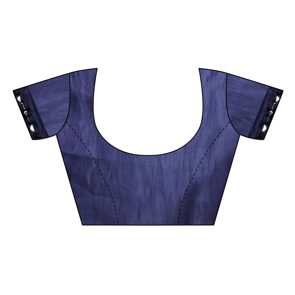 Vamika Blue Lycra Designer Saree (Niya Blue) blouse