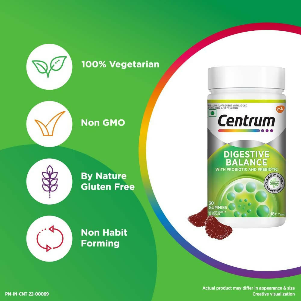 Centrum Digestive Balance Gummies - Strawberry Flavor - Distacart