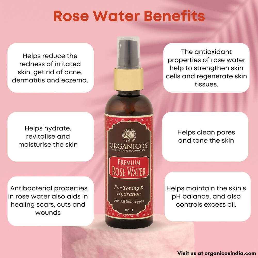 Organicos Premium Rose Water - Distacart