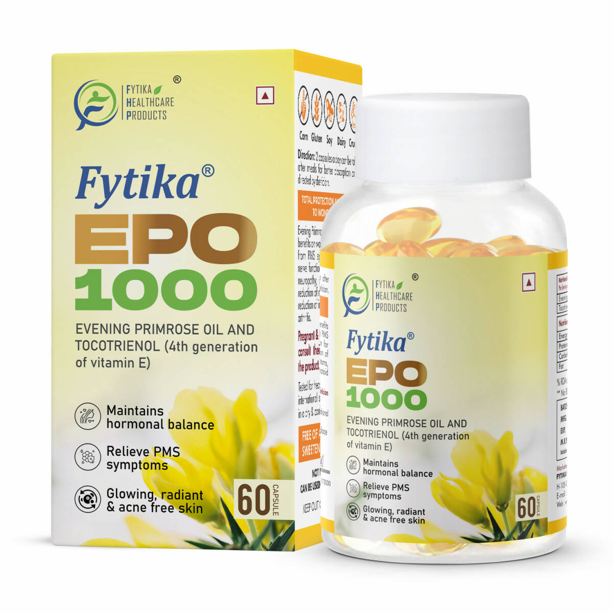Fytika Epo 1000 Evening Primrose Oil and Tocotrienol Capsules - Distacart