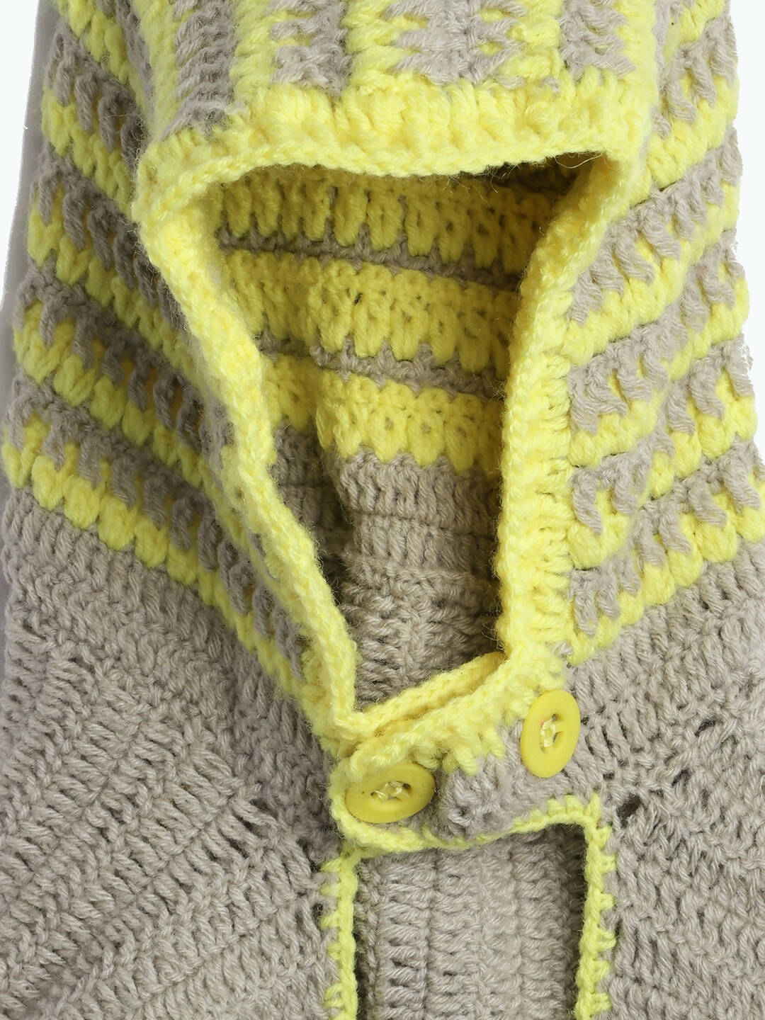 Chutput Kids Woollen Hand Knitted Striped Design Cap - Grey - Distacart