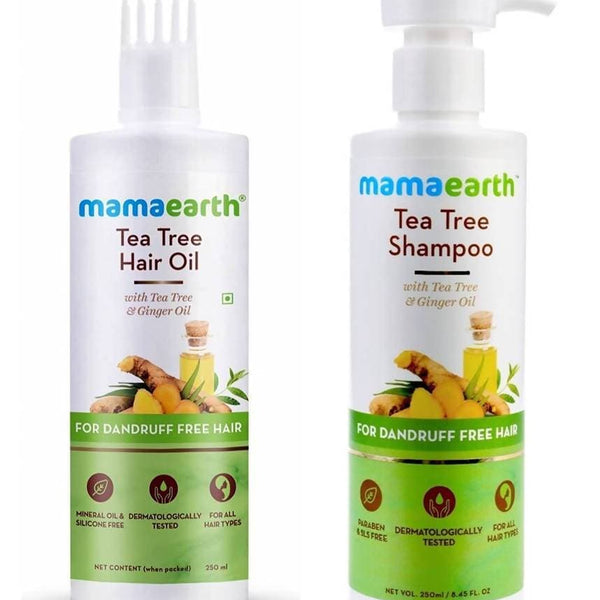 Mamaearth Tea Tree Anti Dandruff Shampoo + Hair Oil For Dandruff Free Hair Combo