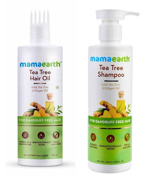 Mamaearth Tea Tree Anti Dandruff Shampoo + Hair Oil For Dandruff Free Hair Combo