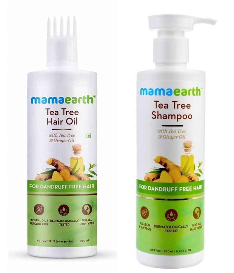 Mamaearth Tea Tree Anti Dandruff Shampoo + Hair Oil For Dandruff Free Hair Combo