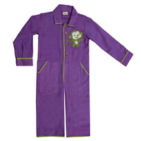 Thumbnail for Mhyssa Purple Voiler Suit With Round Neck Full Sleeves For Kids - Distacart