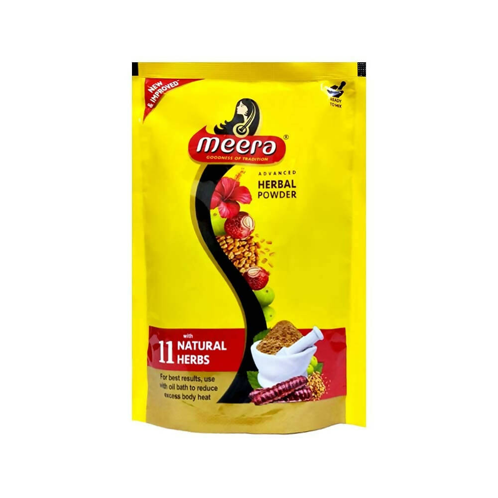 Meera Herbal Hairwash Powder With 11 Naturals Herbs - Distacart