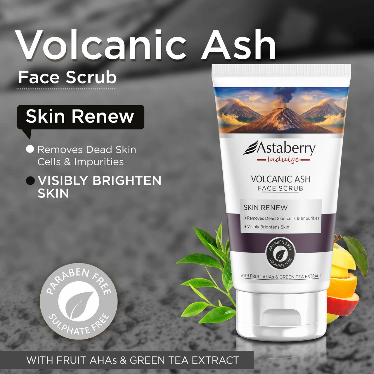 Astaberry Indulge Volcanic Ash Face Scrub - Distacart