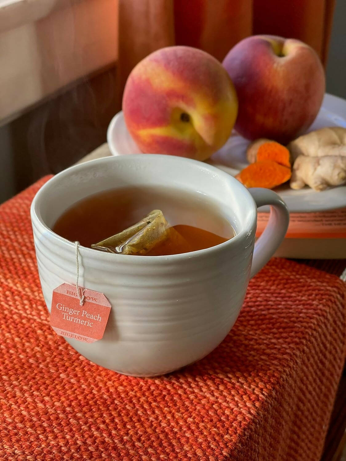 Bigelow Tea Ginger Peach Turmeric Herbal Tea Freshness & Aroma Caffeine Free - Distacart