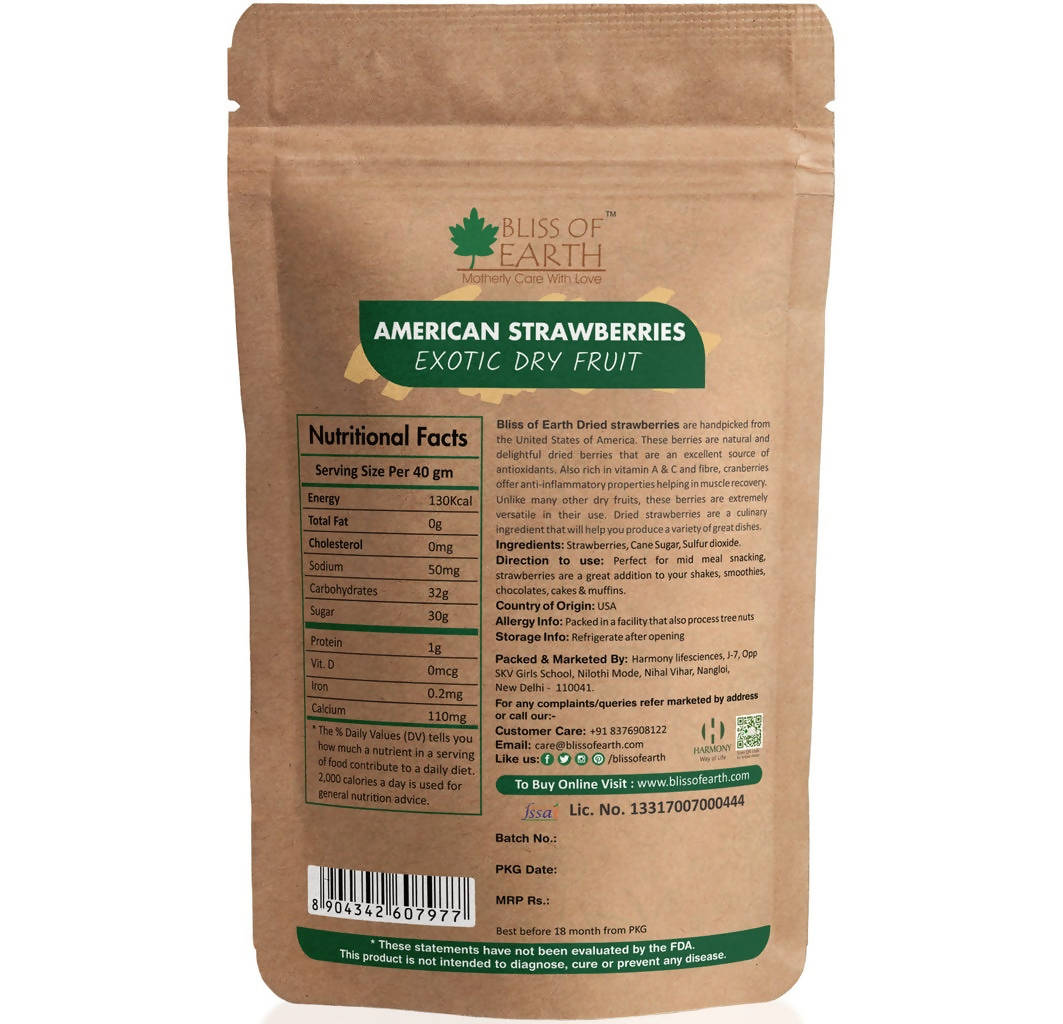 Bliss of Earth Whole Dried American Strawberries - Distacart