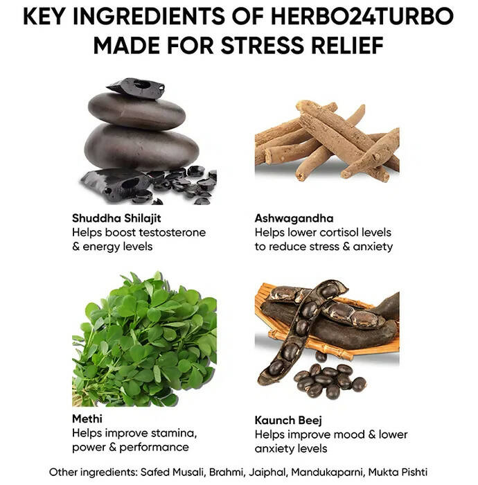Dr. Vaidya's Herbo 24 Turbo Capsules For Stress Relief - Distacart