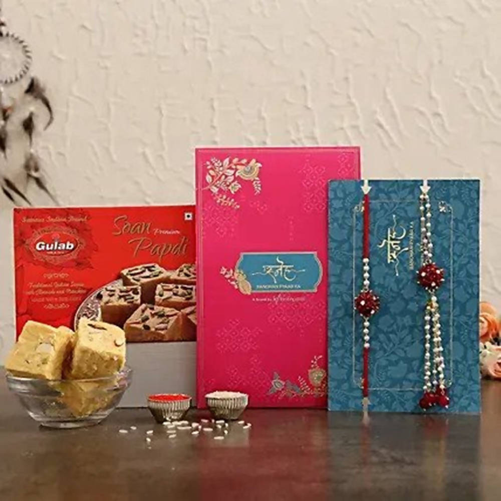 Special Bhiya Bhabhi Rakhi Set & Soan Papdi Box