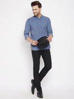 Thumbnail for Even Apparels Grey Pure Cotton Short Men's Kurta With Band Collar - Distacart