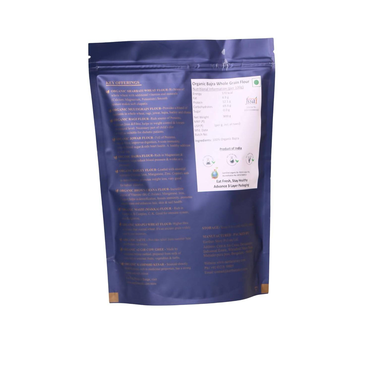 Earthen Story Certified Organic Bajra Flour - Distacart
