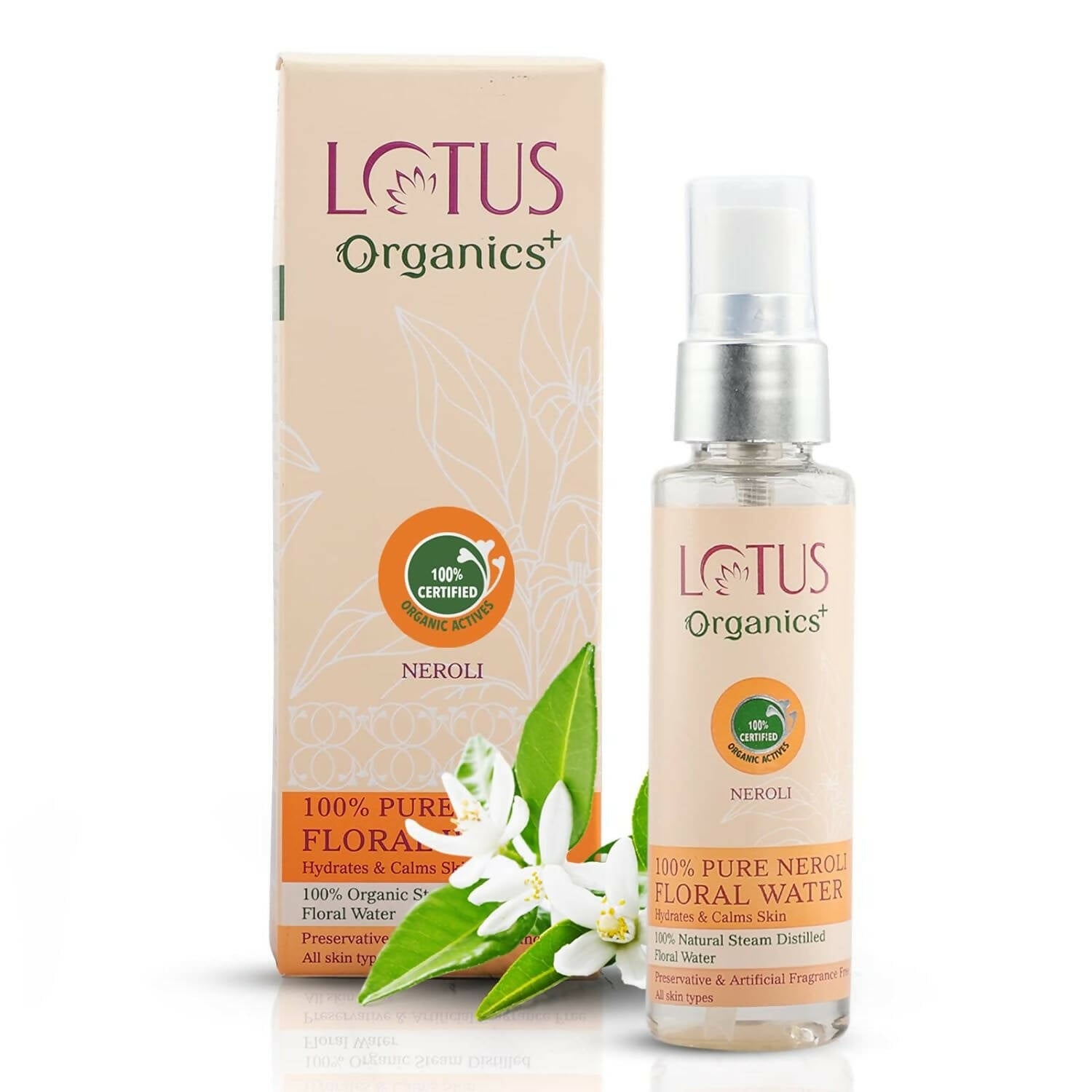 Lotus Organics+ 100% Pure Neroli Floral Water - Distacart