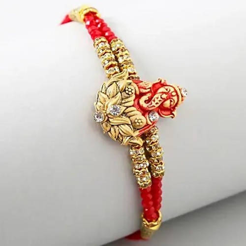 Ganesha Sacred Rakhi & Cadbury Silk Chocolates - Distacart