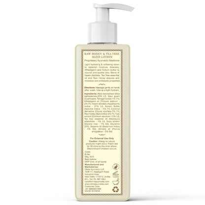 Ohria Ayurveda Raw Honey & Tea Tree Hand Lotion - Distacart