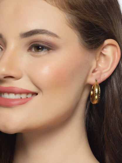 NVR Women Gold Circular Hoop Earrings - Distacart