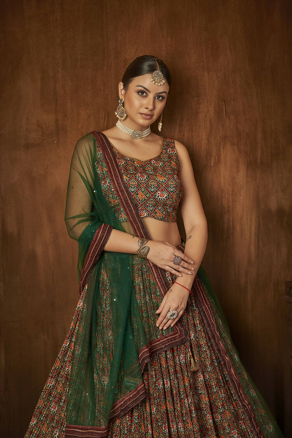 Wedding Designer Multi Georgette Lahenga Choli - Anbazaar - Distacart