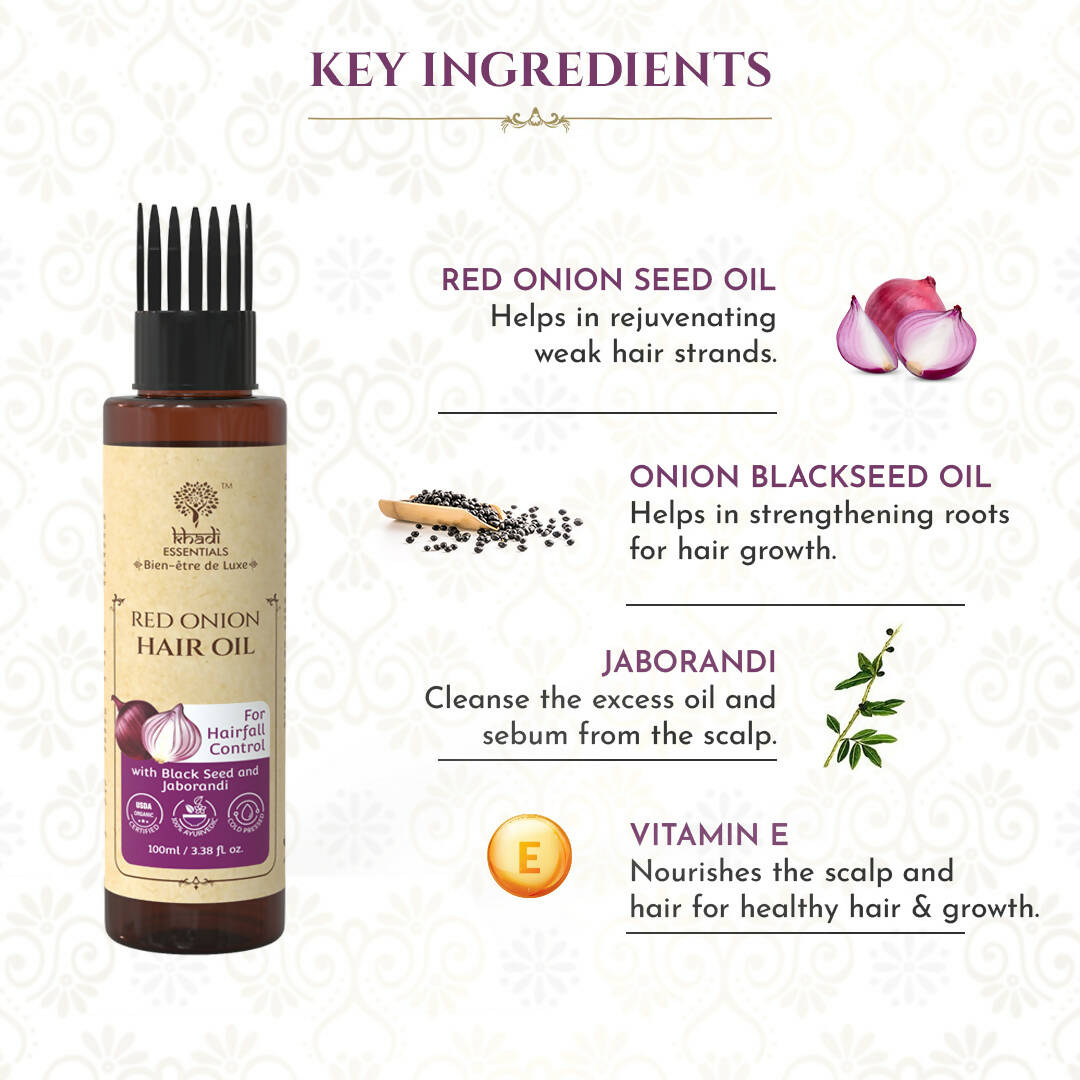 Khadi Essentials Red Onion Oil - Distacart