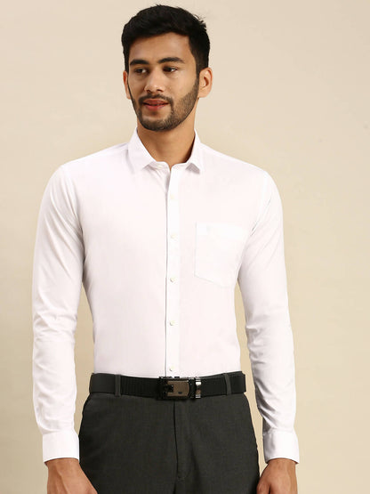 Ramraj Cotton Mens Full Sleeve White Shirt Plus Size - 100% Cotton - Distacart
