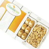 Thumbnail for Ghasitaram Sankranti /Lohri Gifts Sweets-Til Laddoo And Gud Revadi Hamper - Distacart