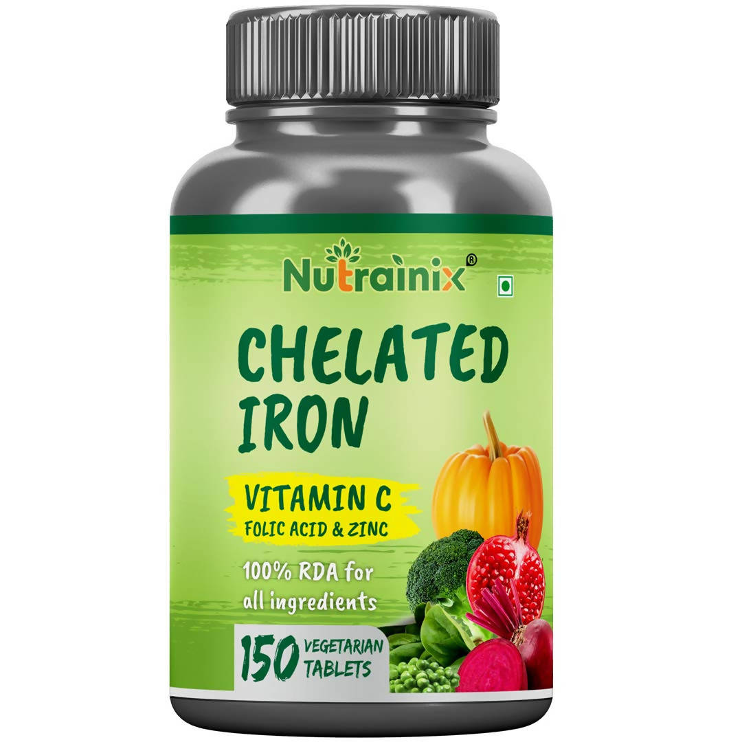 Nutrainix Chelated Iron Vitamin C Folic Acid & Zinc Tablets