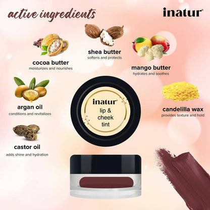 Inatur Lip and Cheek Tint Mocha - Distacart