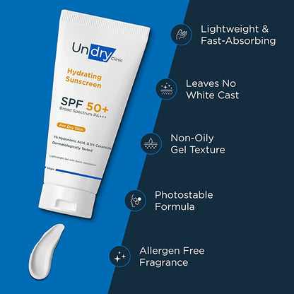 Undry Hydrating Sunscreen SPF 50+ for Dry Skin - Distacart