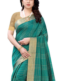 Thumbnail for Vamika Green Cotton Silk Weaving Saree (Anaya Green)