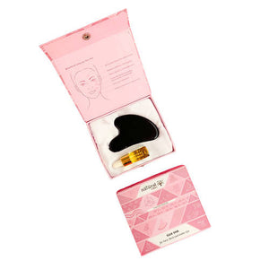 Natural Vibes Black Obsidian Face Gua Sha with Free Gold Beauty Elixir Oil - Distacart