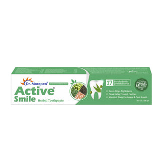 Dr. Morepen Active Smile Herbal Toothpaste with Neem, Clove & Menthol - Distacart