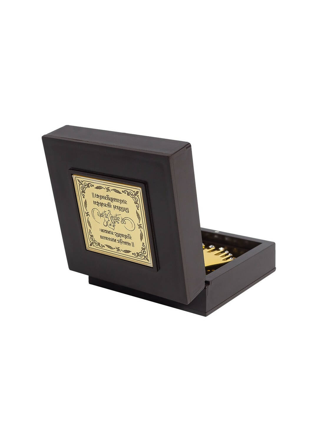 Golden Peacock Brown Wooden Ganesha Prayer Box - Distacart