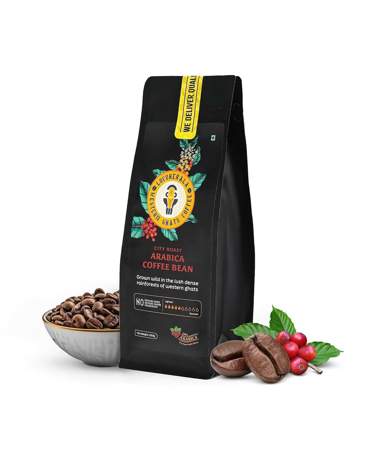LocoKerala Western Ghats City Roast Arabica Whole Bean Coffee - Distacart