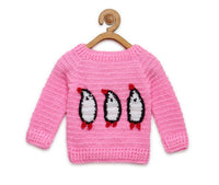 Thumbnail for Chutput Kids Pingue Design Solid Pink Pullover Sweater - Distacart