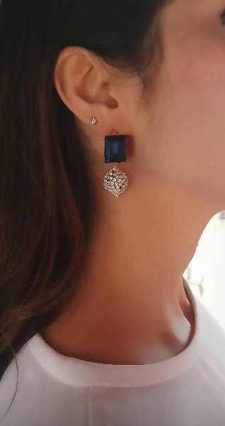 Bling Accessories Swarovski Montana Earrings - Distacart