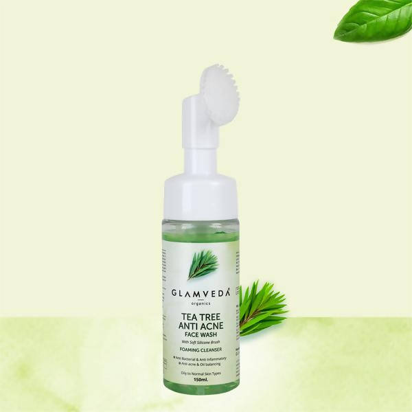 Glamveda Tea Tree Anti Acne Face Wash With Soft Silicone Brush