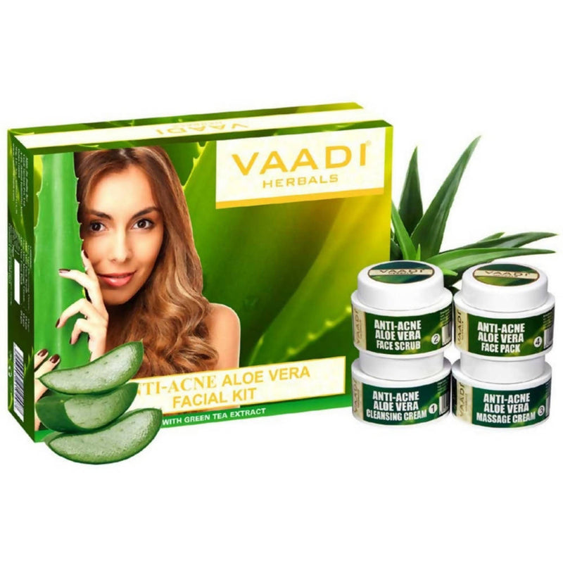 Vaadi Herbals Anti Acne Aloe Vera Facial Kit with Green Tea Extract - Distacart