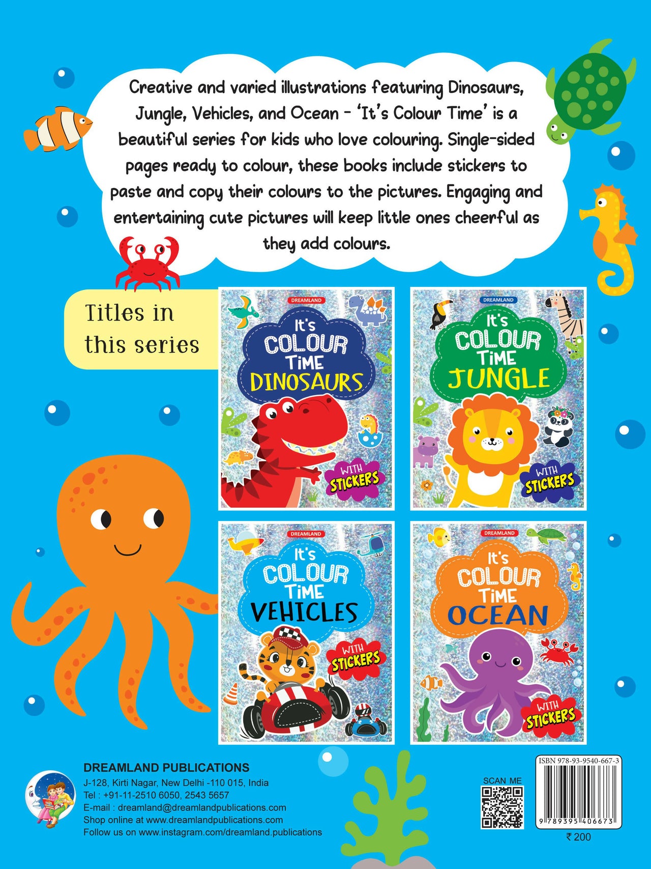 Dreamland Ocean- It's Colour time with Stickers : Children Drawing, Painting & Colouring Book - Distacart