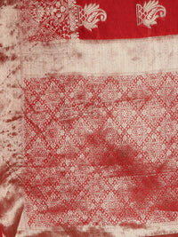Thumbnail for Kalamandir Zari Paisleys Red Silk Blend Saree